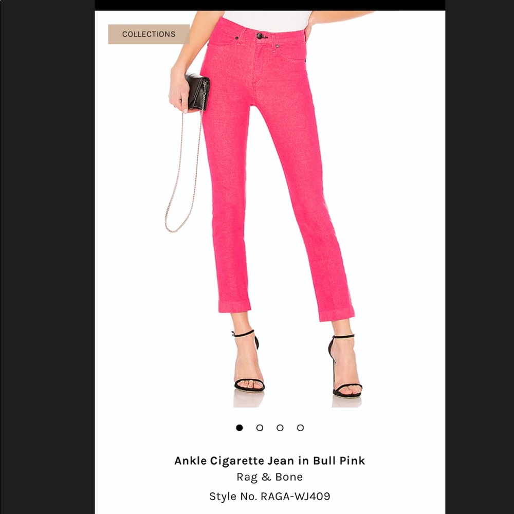 NWT Rag & bone ankle cigarette jeans pink